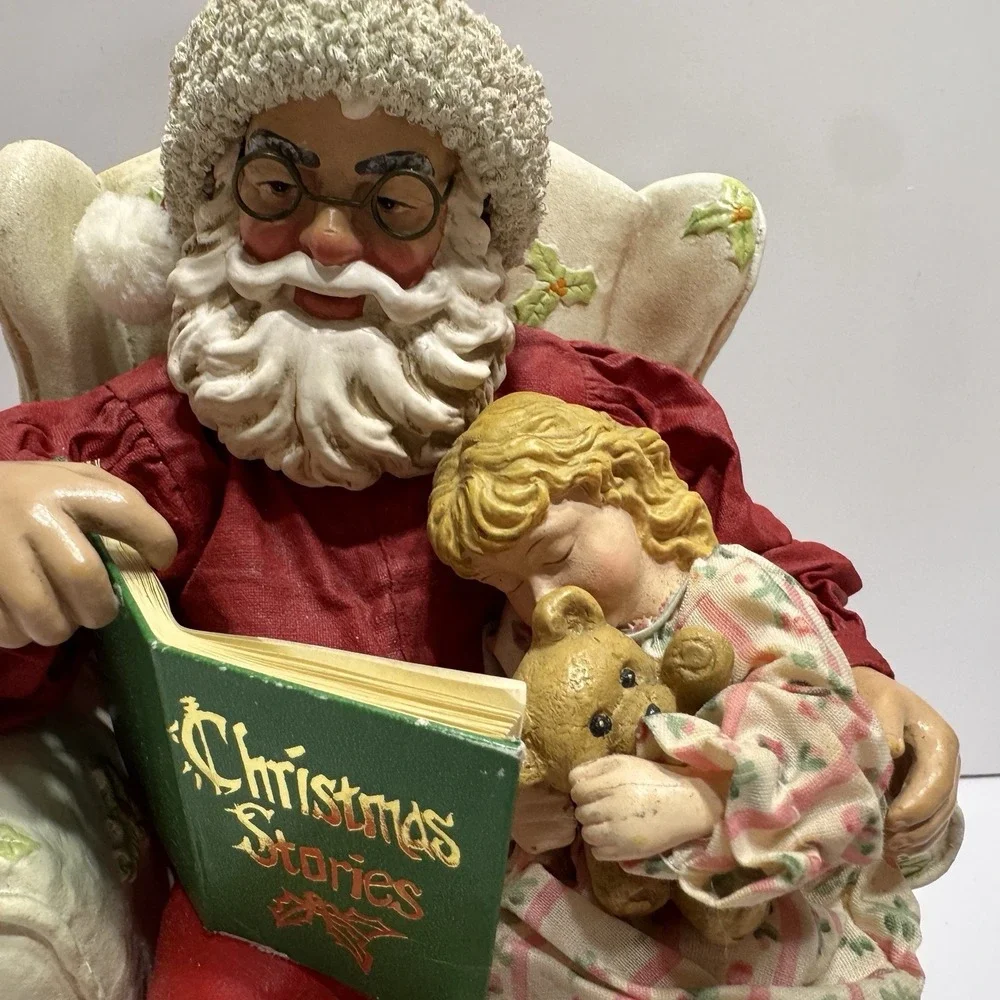 1996 Dept 56 Possible Dreams Clothique Santa Reading Christmas Stories To Girl